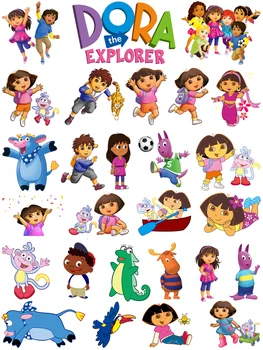 Dora the Explorer Clothing patches termo lipdukai vaikams juostelių aplikacijos
